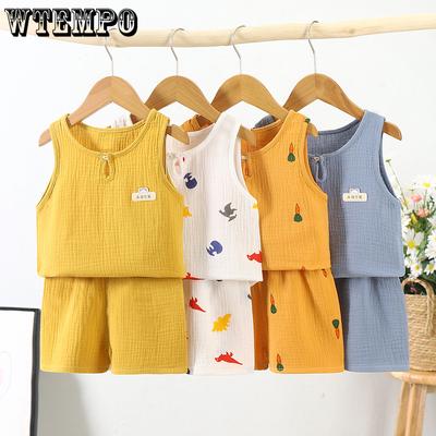 Summer Vest Set for Men's and Women's Baby Home Clothes Two Shorts Vest Set