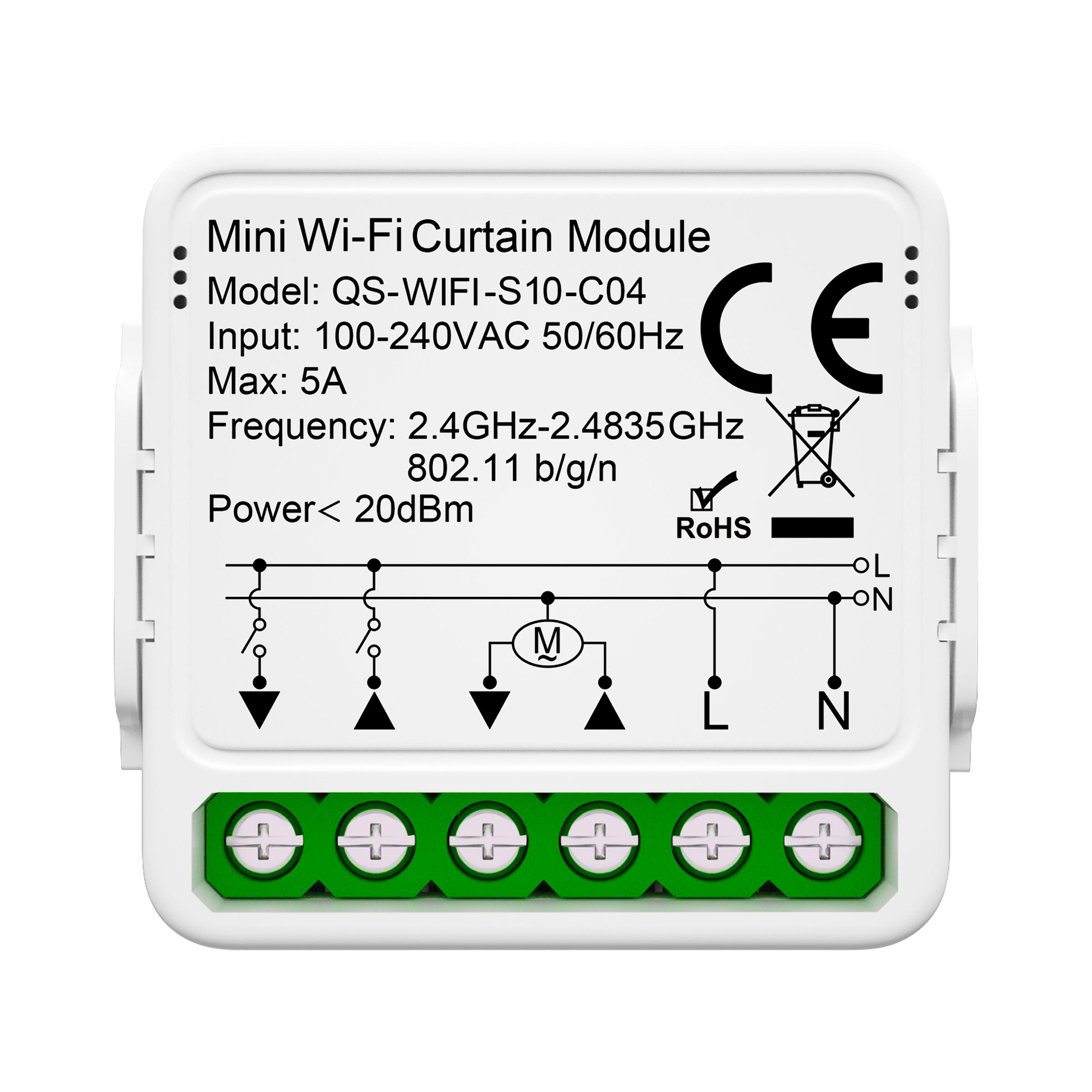 Tuya WiFi Smart Curtain Switch Roller Blinds Shutter Module Works With Alexa Google Home Assistant QS-WIFI-S10-C04
