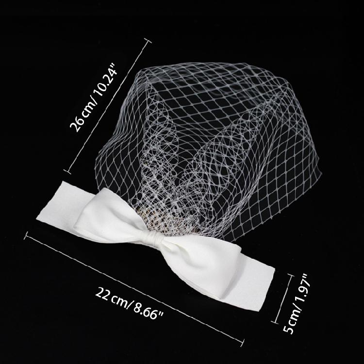 Pillbox Veil Fascinator Hat Tea Party Headwear Veil for Women Lady Black/White