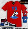 Tee Shirt Matching AJ 1 High Fragment Union LA To Match Sneaker Shoe Dripping 1s