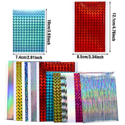 5 Stück/6 Stück Holografische Klebefolie Aufkleber Flash Tape mit 183 Stück 3D Fischköder Augen Reparaturset DIY Herstellung Fliegenbinden Angeln