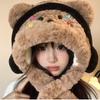 Lovely Panda Hat Warm Earflap Beanies Female Teens Winter Activity Ski Hat with Headphones Ear Protective Trapper Hat