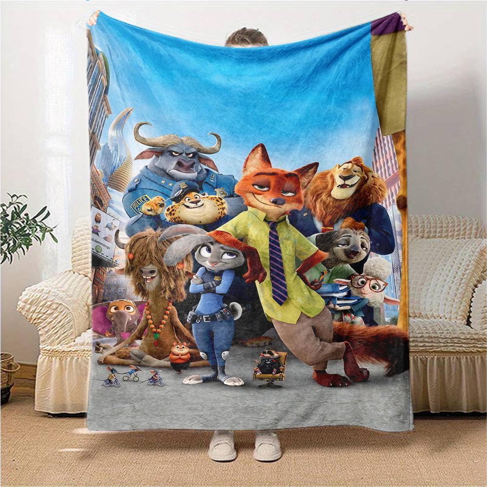 Zootopia Adventure Blanket Soft Throw Blanket For Home Bedroom Bed Sofa Travel Office Solid Christmas Blanket