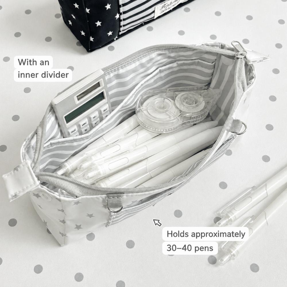 Astuccio Grande Capacità Stampa a Strisce Stellari Borsa Porta Cancelleria Kawaii Astuccio per Penne Studenti