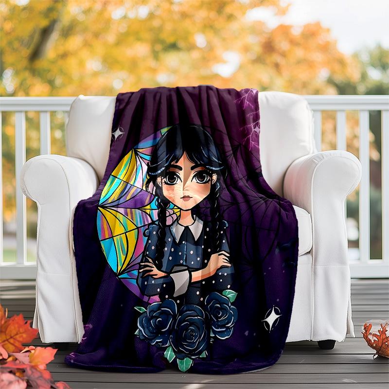 Wednesday Addams3 printed throw blanket—lightweight,soft,warm;versatile blanket for all seasons—perfect as &air-conditioning throw,nap blanket