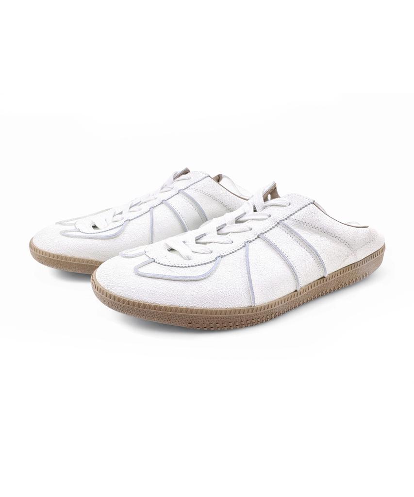 Yase Reverse Vintage Leather German Army Sneakers White