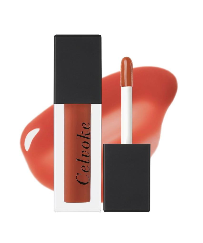 Celvoke Moisten Lip Drop 03 Neo Terracotta - Highly Pigmented Lip Gloss with Natural Ingredients for Moisturizing and Plumping Effects. Natural Neo