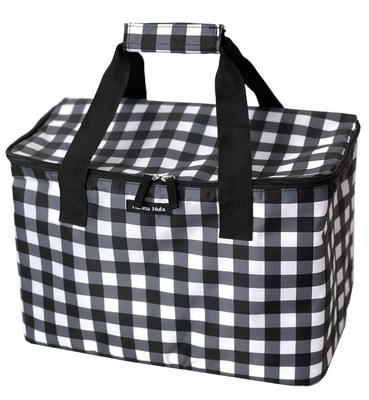 Hannah Hula Shopping Cooler Gingham Black Bag, Large, TNS-WC-GBK-L,