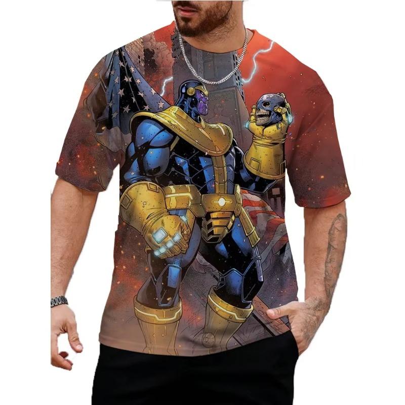 2026 Summer Men's Thanos 3d Printed T-Shirt Fashion Round Neck Short Sleeve Casual Street T Shirt Men Tops Clothing