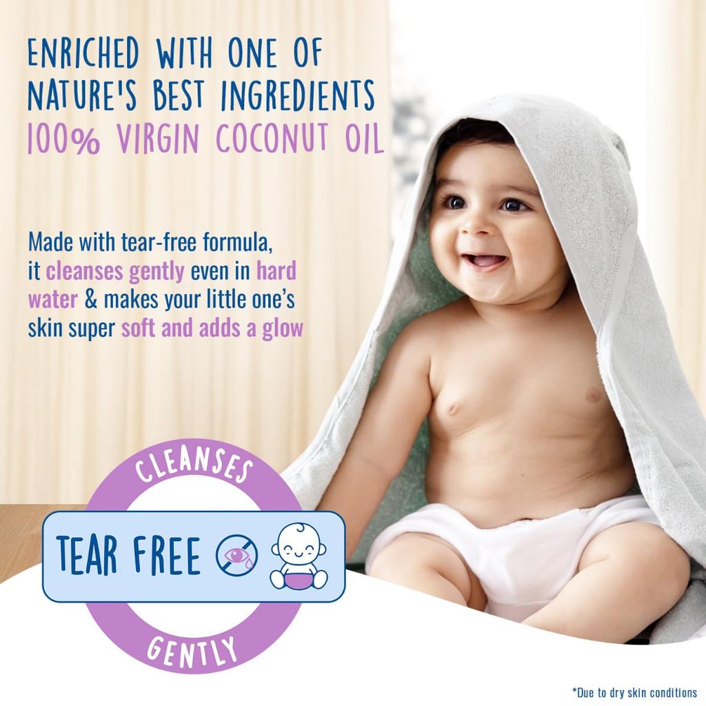 PARACHUTE Advansed Baby Jemný mycí gel 200 ml | Koupel pro novorozence bez slz | Čisticí prostředek s pH 5,5 pro jemnou pokožku