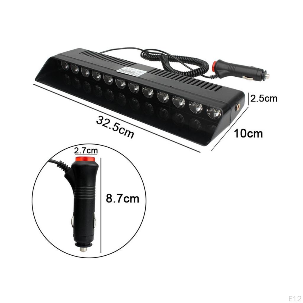 Car Interior Strobe Light Windshield Dashboard Warning Light, 12V Vehicles Super Bright 14 Flash