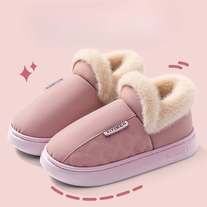 Cotton Slippers Bag and Waterproof Thick-soled Warm Fleece Anti-slip Shoes