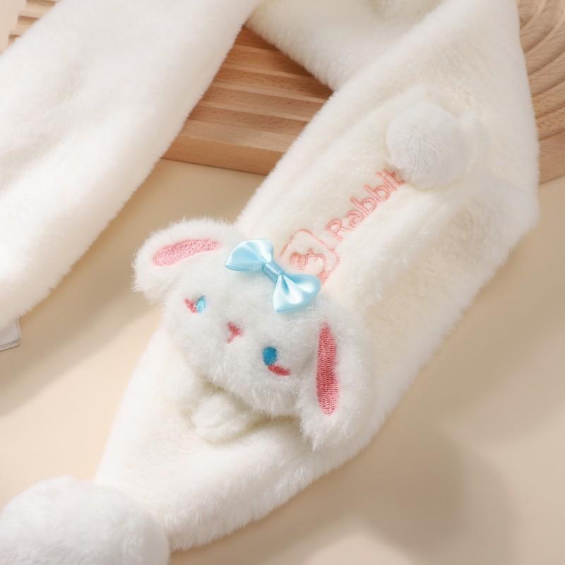 Soft Plush Kids Scarf Winter Cute Cartoon Animal Design Warm Fleece Neck Warmer Boys Girls Toddlers