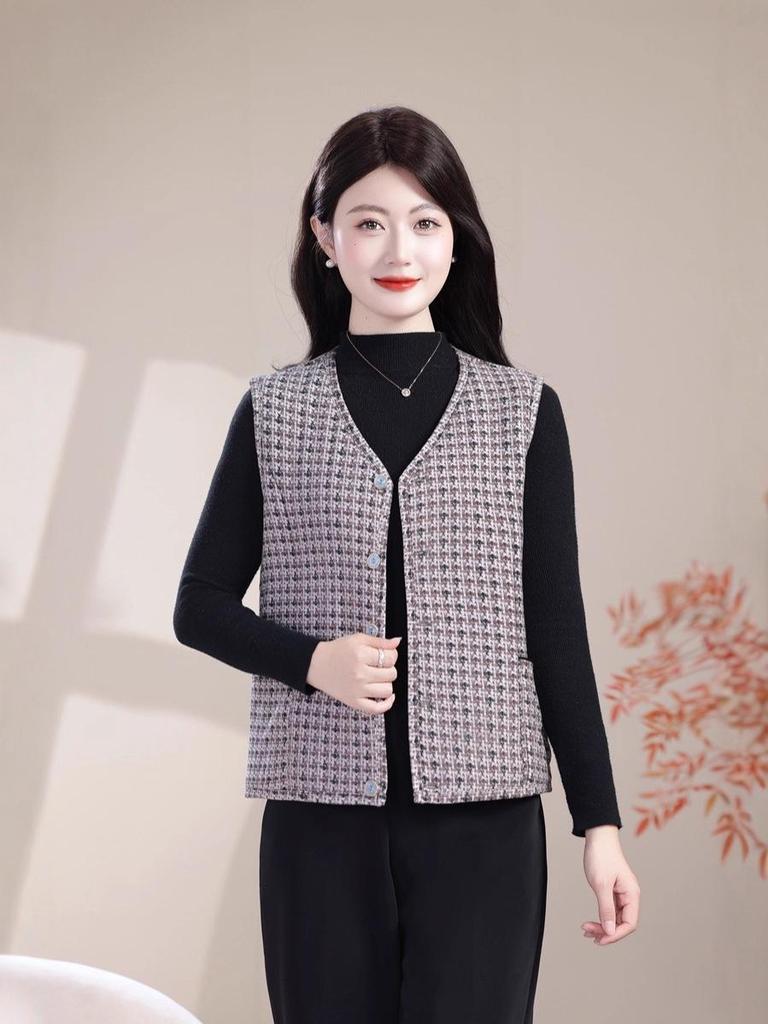 Women's Slim-Fit Warm Vest & Shawl for Autumn and Winter - Middle-Aged & Elderly