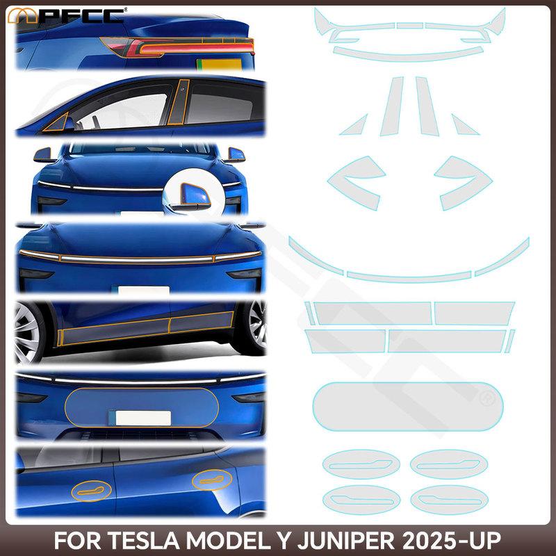 For Tesla Model Y Juniper Model Y 2025 2026 TPU Car Headlight RearView B Pillars Film Paint Protection Anti-scratch Accessories