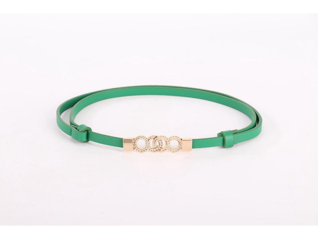 Elegant Multi-Color Thin Belt with Exquisite Metal Buckle