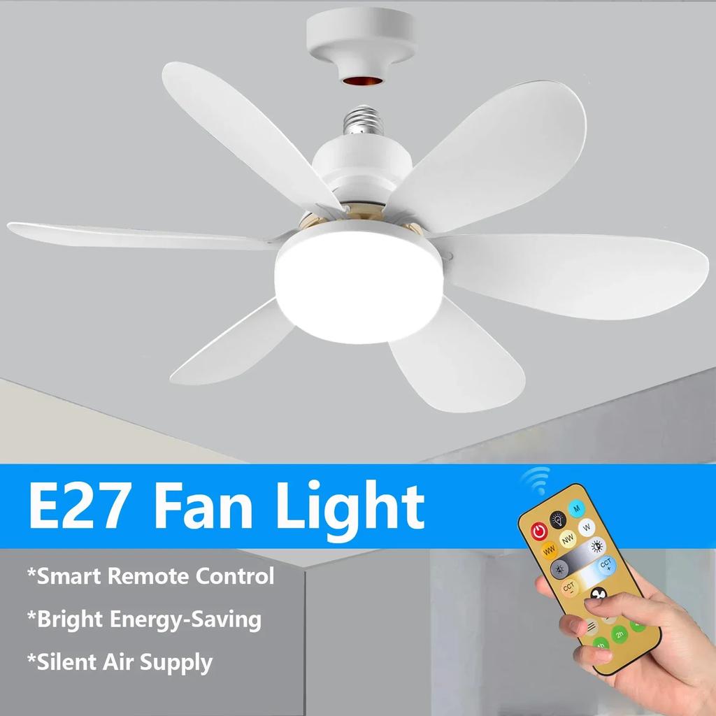 Modern Ceiling Led Light Fan 52CM 42CM Silent with Remote Control Ceiling Fan Lamp for Room Office Study Kitchen