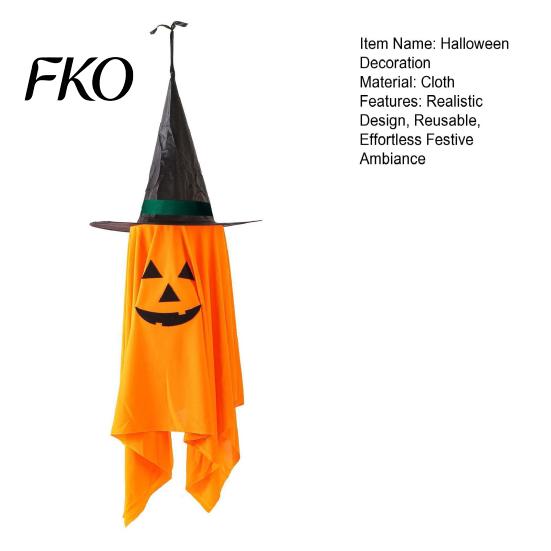 Reused Halloween Party Decorations Cute Hanging Decor, Pumpkin Ghost Pendant with Decorative Holiday Items for Home Wizard Hat, Spooky Witch Ornament