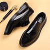 2026 New Patent Leather Brogue Perforated Carved Formal Dress Shoes Lace Up Fashion Young Men Groom Wedding Party Leather Shoes