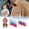 Enameled Russia National Flag George Ribbon Brooches Alloy Wheat Ear Bow Tie Pin Women Coat Shirt Corsage Hat Bag Badge