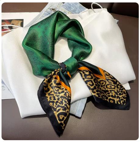 71 * 71 Square Scarf Simulation Silk Year Spring and Autumn Fashion Temperament Printed Silk Scarf Korean Version Women's Versatile Scarf