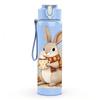 1PC Cute Easter Bunny Animal Print 750ml Color Plastic Sports Water Bottle Leakproof Flip Straw Lid Suitable for Sports Office Home Use