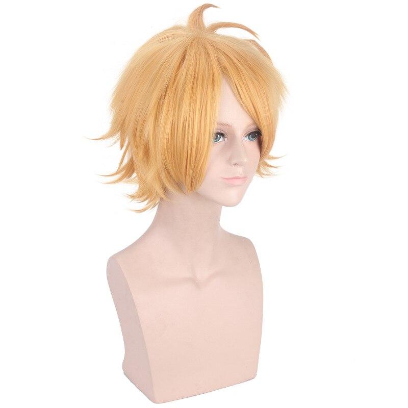Anime 35CM Final Fantasy XV Prompto Argentum Short Linen Blonde Cosplay Costume Wig Heat Resistance Fibre Hair Wigs