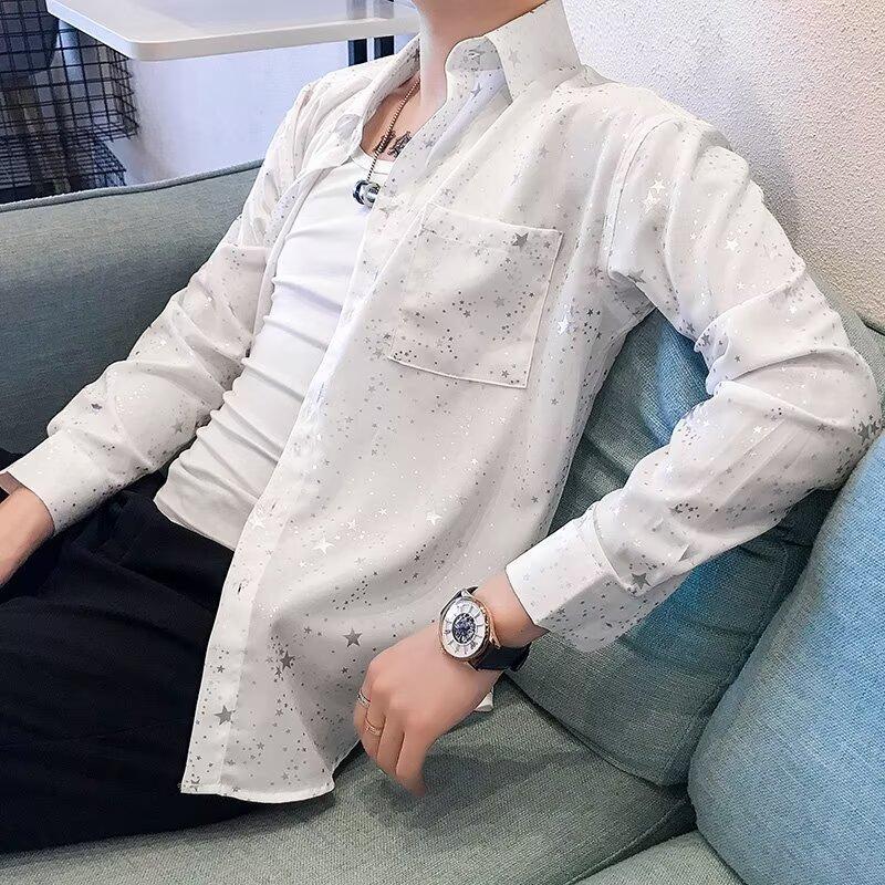 Men S Loose Long Sleeve Shirt Japanese Style Casual Trendy Shirt