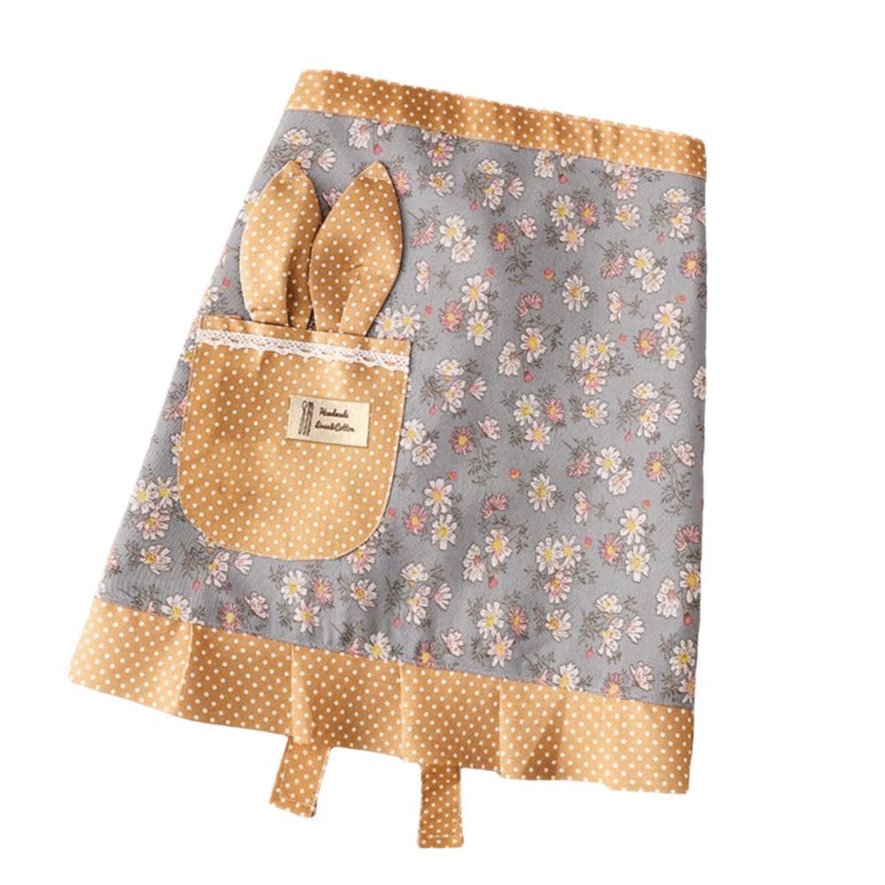 Flower Work Clothes Anti-fouling Cooking Half-waist Apron Fashion Half-length Apron Kitchen