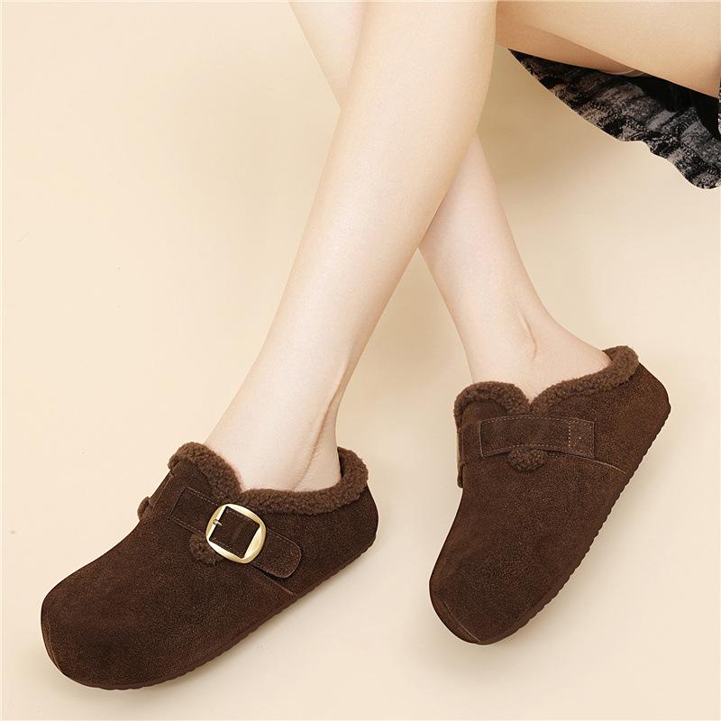 Thick-soled Fleece Warm Wool Cotton Shoes Can Be Worn with the New Winter One-foot Cotton Slipper Casual Shoes and Women's Shoes