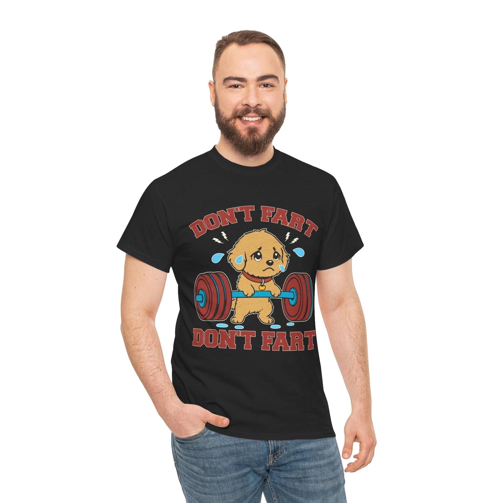 

Don t Fart Funny Fitness Gym Workout Squat T-Shirt – Puppy Paw Print Tee Owners S