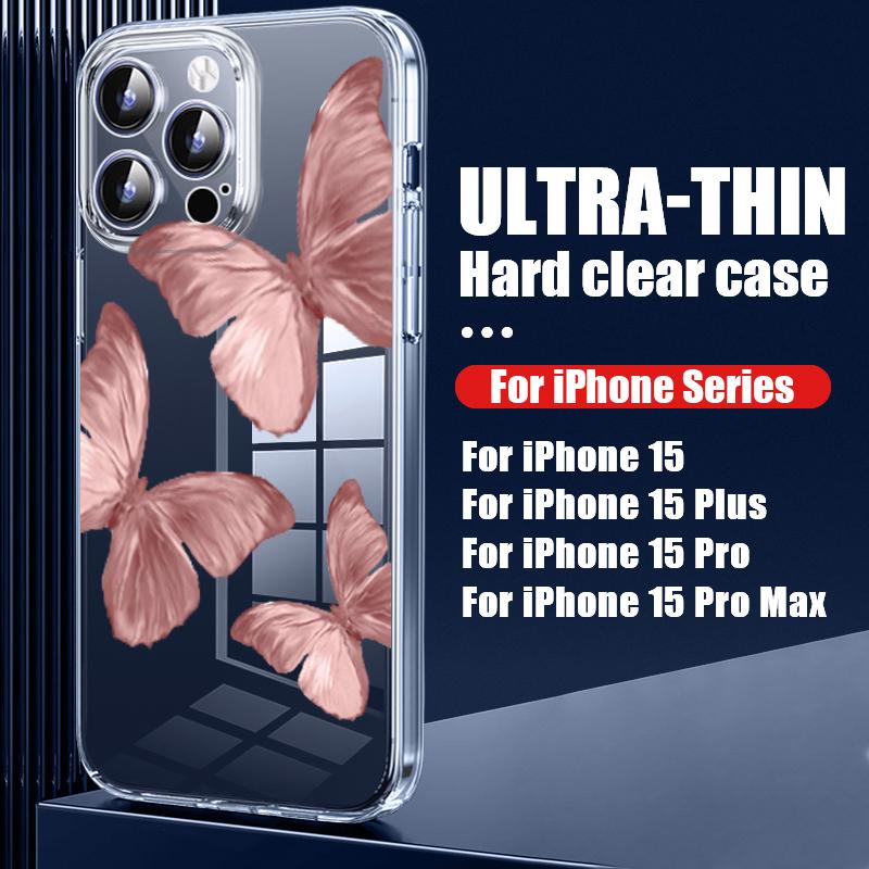 

Для Iphone 15 14 Plus13 12 Mini Pro Max 11 Xr X Xs Max 8 7 Plus Прозрачный лазерный градиент Бабочка Красочное облако Луна Противоударный силиконовый мягкий чехол iPhone 15 чистый