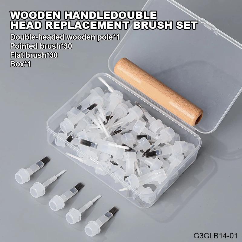 Disposable Dip Replacement Brush Mini Nail Polish Replacement Brush Replacement Liquid Soft Bristles Flat Brush Pen