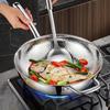Stainless Steel Frying Pan Nonstick Cooking Skillet Household Flat Bottomed Uncoated Wok Easy to Clean for Home Kitchen Cookware