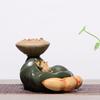 Yixing Purple Clay Tea Pet Frog Lotus Leaf Sculpture Tea Figurine Desktop Ornaments Handmade Crafts Home Tea Set Decoration