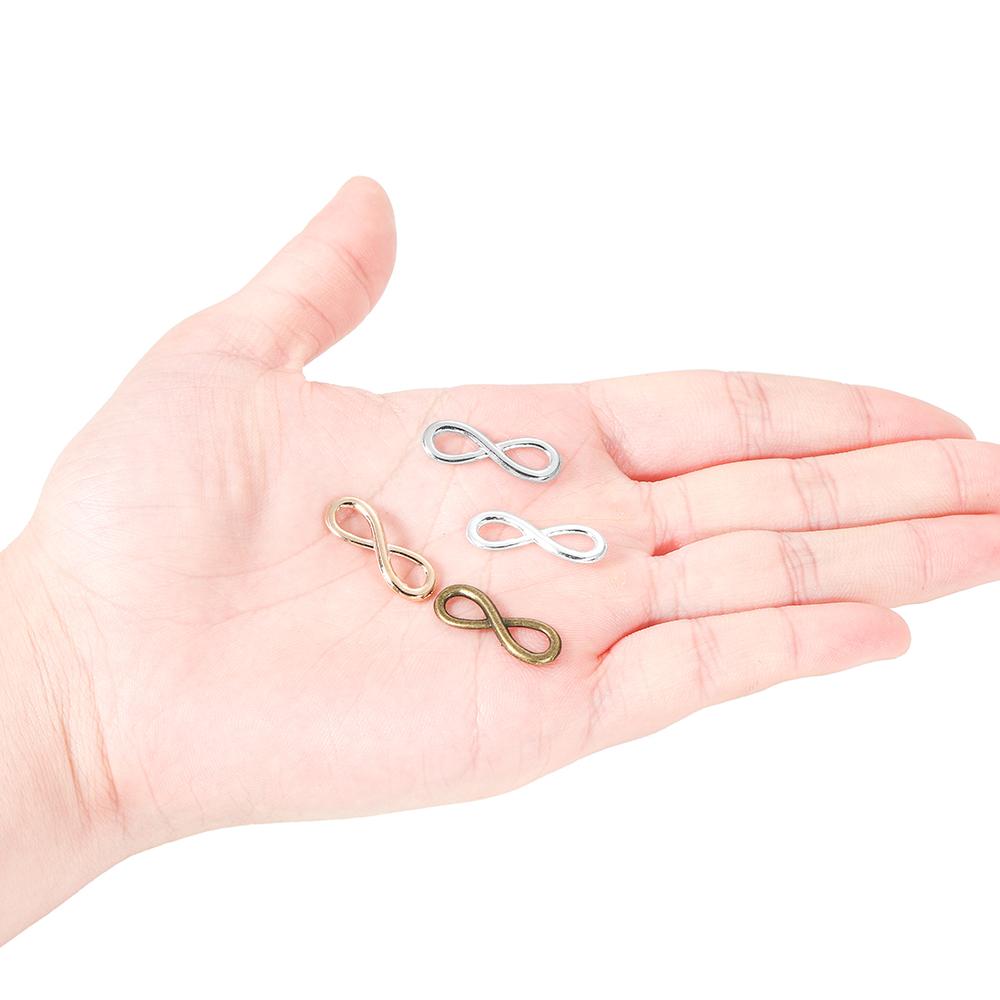 30Pcs 8*23mm Tibetan Bronze Charms Infinity Link Symbol Connectors For Pendants DIY Jewelry Making Craft Supplies Accessories