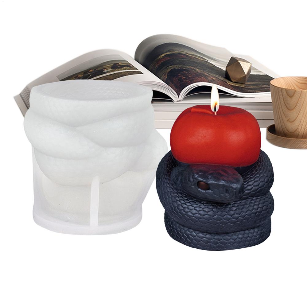 

Силиконовая форма для свечи в виде змеи, 3D форма змеи, обвивающейся вокруг, форма из силиконовой смолы, антипригарный инструмент для изготовления мыла и свечей, для литья фигурок и искусства