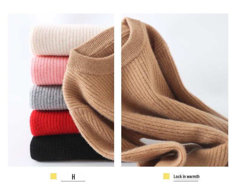 100% Wool Striped Round Neck Kids’ Thermal Sweater - Medium to Large, Unisex, Autumn/Winter