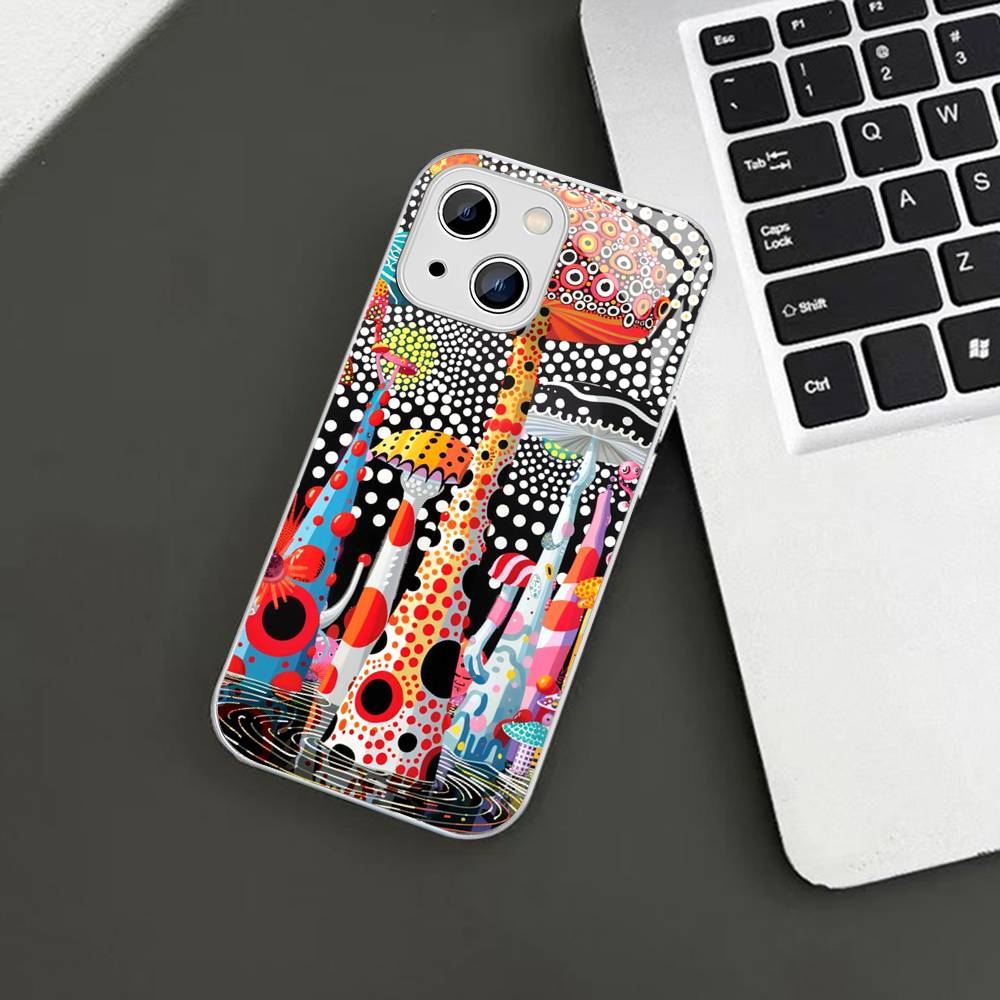Art Y-Yayoi KusamaS Tempered Glass For Iphone 14 13 12 11 Pro Mini XS MAX 14Plus X XS XR Cover