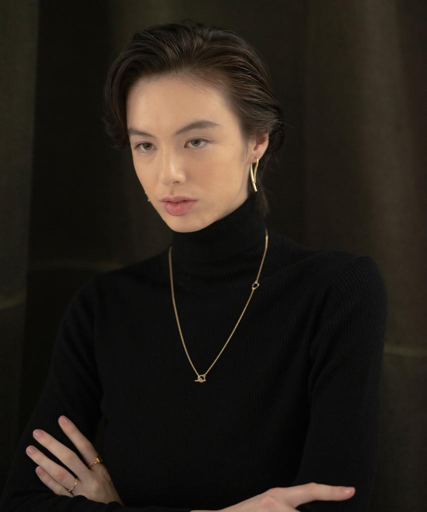 Novice Tokyo Bicolor Linear Drop Pierce / Gold