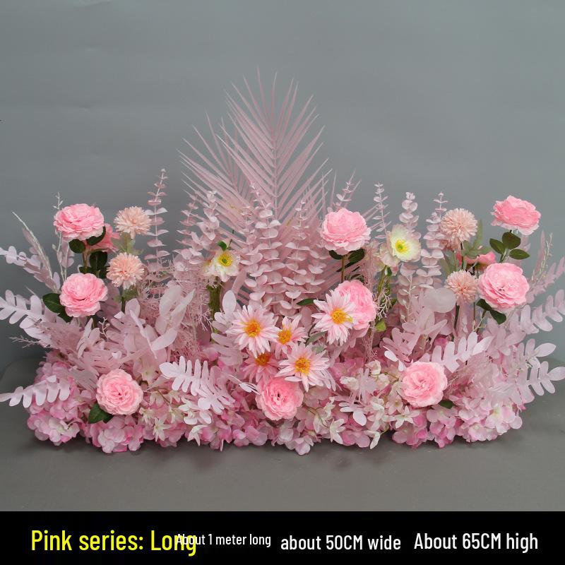 Blue Artificial Flower Row for Wedding Aisles and T-stage Decorations