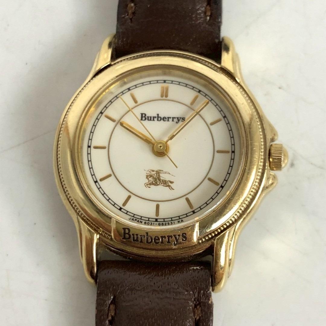 Used Burberrys Watch Vintage Horse Mark Knight Logo Analog Gold Silver Ladies Men s Combination Real Estate