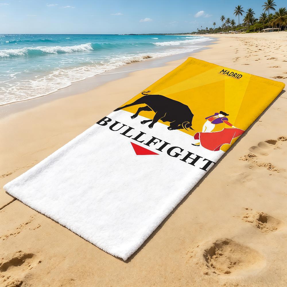 Bullfighting Spanish Towel For Outdoor Camping Beach Towel Super Absorbent Quick-Drying Summer Towel