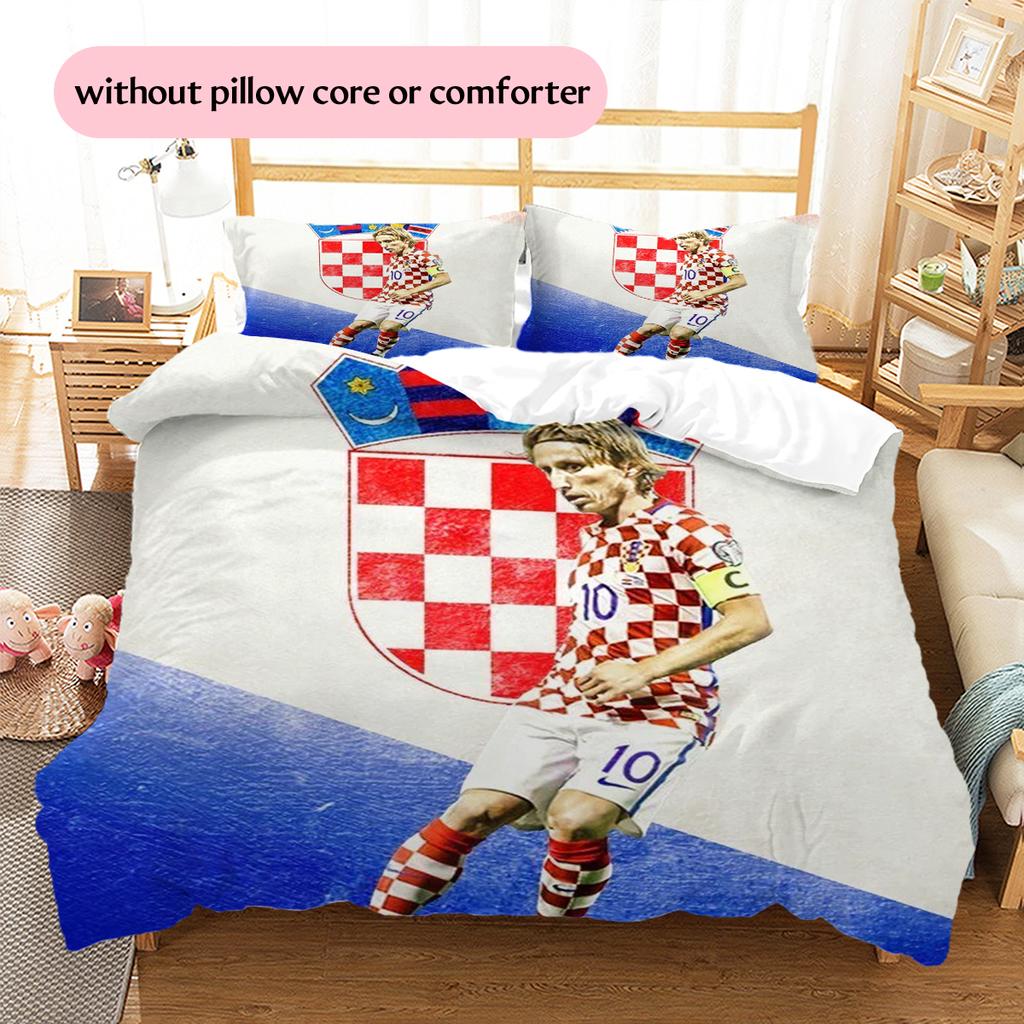 Vzor povlečení Luka Modrić Domácí dekorace Narozeninový dárek (1 * povlak na peřinu + 2 * povlak na polštář, bez jádra)