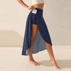 Women's Fashion Casual Solid Colour Slit Ruffle High Waist Fluttering Shorts Skirt