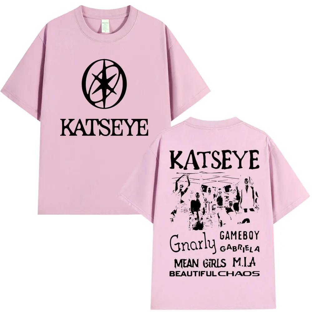 Oversized Kpop Katseye Print T Shirts Men Streetwear Hip Hop Fashion Men Popular T-shirt Pure Cotton Oversized T Shirts Streetwear