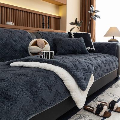 Shu Cotton Lint Sofa Cushion Cross-Border Special For Autumn And Winter, Thickened Seat Cushion, Non-Slip And Dirt-Resistant Plush Sofa Cover Cover