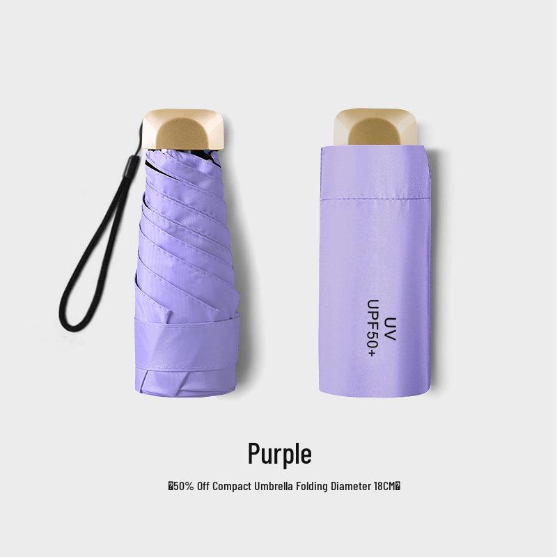 50% Off: Ultra-Light Mini Capsule Umbrella - 6 Ribs, UV Protection, for Sunny & Rainy Days, Women's Pocket Size