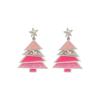 Silver Needle Acrylic Snowman & Star Christmas Earrings for Women - Elegant Festive Jewelry