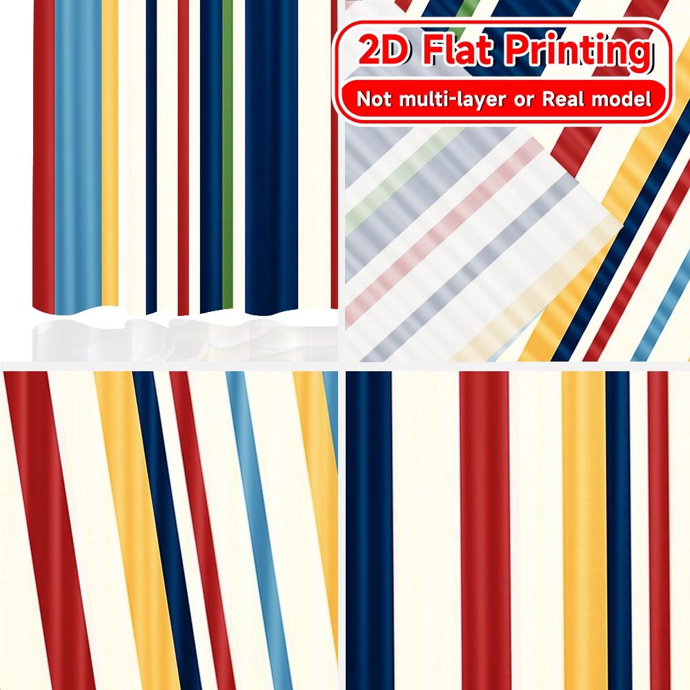 Light Filtering Flat Printing Curtains Without Rod Striped Harmony Chic Print Festival Semi Outdoor Curtain Set Of 2 Made Polyester Washable